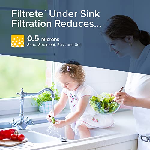 Filtrete Advanced Under Sink Quick Change Water Filtration Filter 3US-PF01, for use with 3US-PS01 System, 1 Count (Pack of 1), White