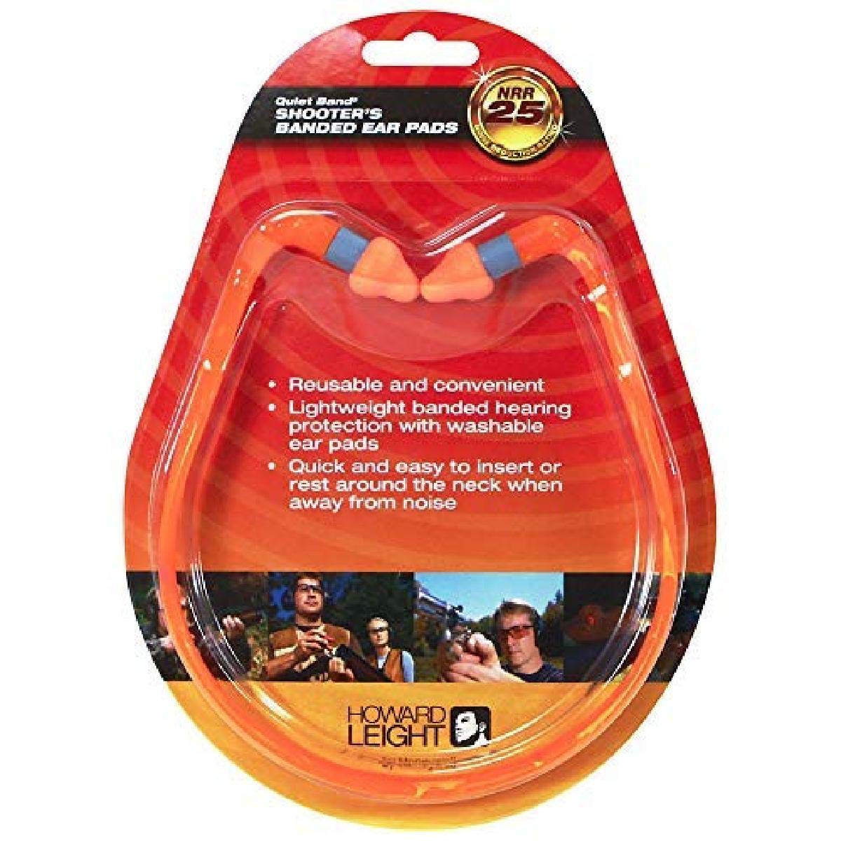 Howard Leight by Honeywell Quiet Band Shooting Earplugs, 1-Pair (R-01538) , Orange