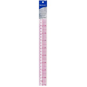 Westcott 10ths/Metric Beveled Ruler, 12-Inch/30cm (B-65), Clear