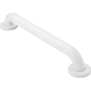 moen glacier white bathroom safety 24-inch shower grab bar with concealed screws for handicapped or elderly, r8724w