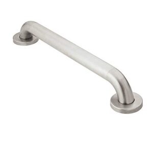 moen peened slip-resistant finish bathroom safety 18-inch grab bar with concealed screws for elderly or handicapped, r8918p