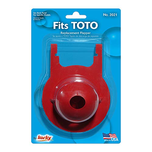 Korky, Pack of 1, Red 2021BP TOTO Toilet Repairs-Large 3-Inch Flapper-Easy to Install-Made in USA