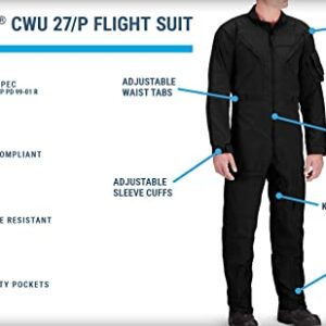 Propper Men's CWU 27/P Nomex Flight Suit, Black, 42 Regular