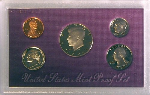 1990 GENUINE US MINT PROOF COIN SET 5 COIN