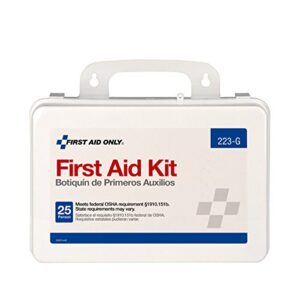 First Aid Only 223-G 25-Person Emergency First Aid Kit for Office, Home Improvement, and Construction with Gasket, 107 Pieces