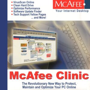 mcafee clinic mcaf2200: virus scan online, clean hard drive, optimize performance, software update finder, tech support yellow pages, and more: the revolutionary new way to protect, maintain and optimize your pc online: mcafee, your internet desktop