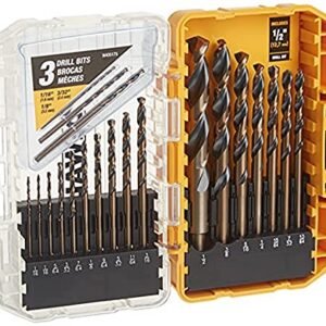 DEWALT Black Oxide Drill Bit Set, 20-Piece (DW1177) (Black & Gold)