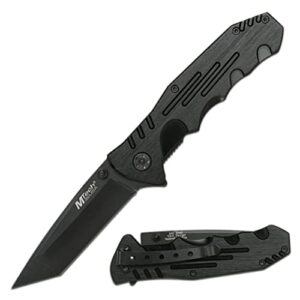 mtech usa tactical folding knife with 440 stainless tanto blade,black