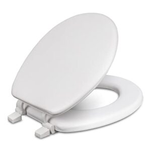 centoco hps20-001 soft vinyl round toilet seat, white