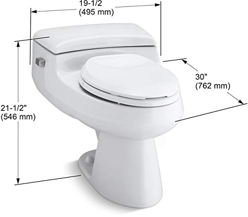 KOHLER K-3597-0 San Raphael Comfort Height Pressure IIte 1.0 GPF Elongated Toilet, White