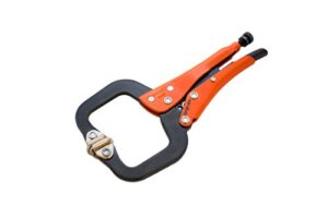 anglo american tools - grip-on 6" locking c-clamp with swivel tips, gr22406 , orange