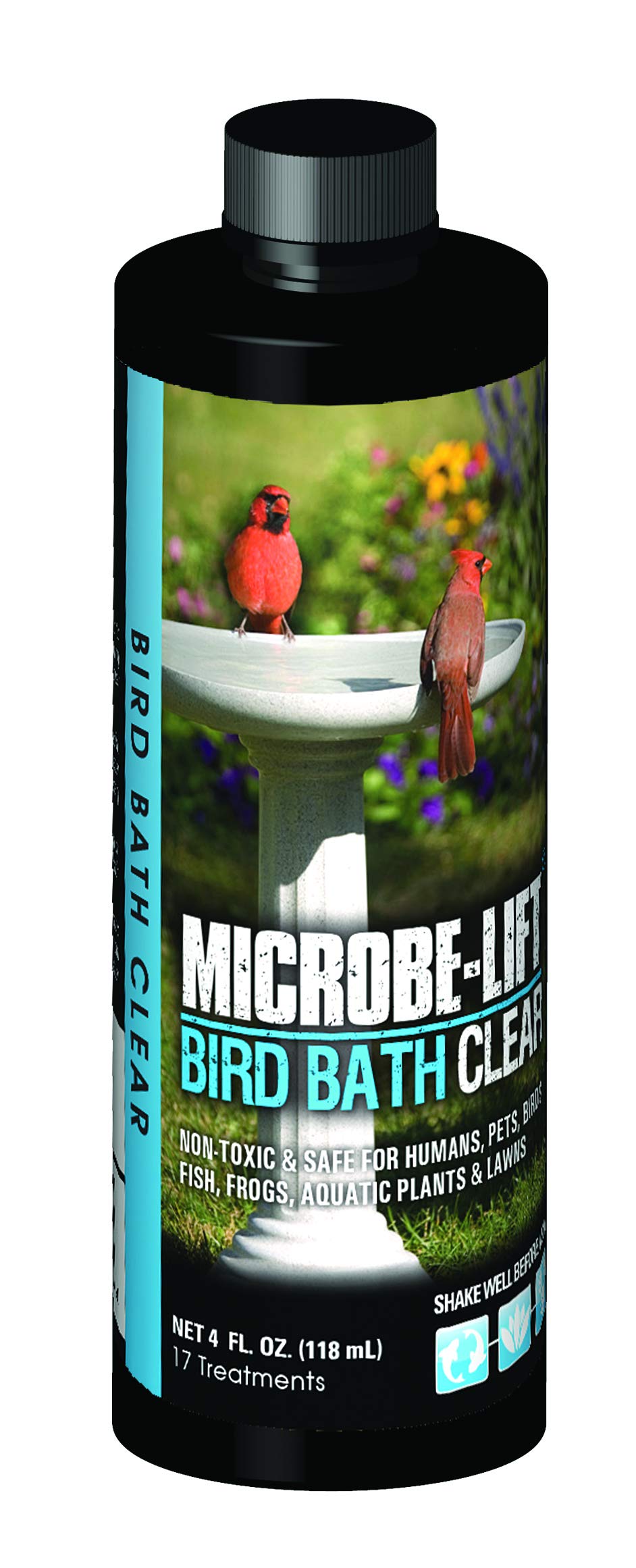 MICROBE-LIFT Bird Bath Clear Two-in-One Water Cleaner and Surface Treatment for Outdoor Birdbaths and Fountains, Safe for Birds, Fish, and Frogs (Birdbath Clear 4-Ounce)