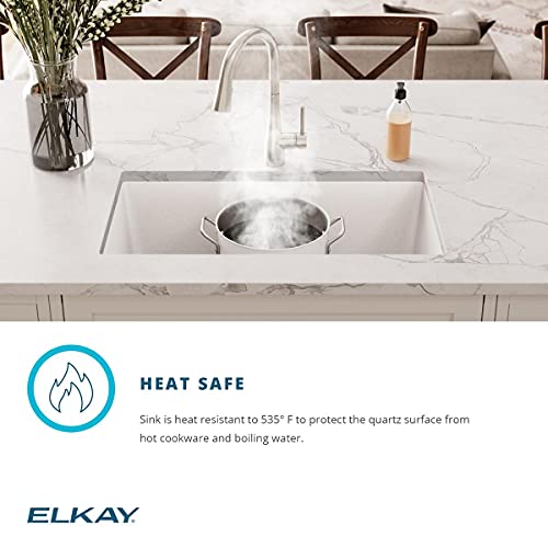 Elkay Quartz Classic ELGU3322BK0 Equal Double Bowl Undermount Sink, Black