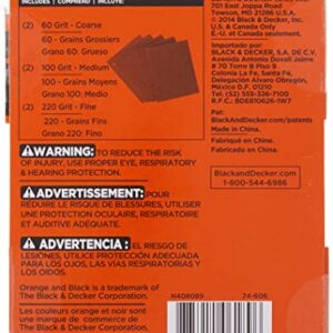 BLACK+DECKER Sandpaper Assortment For Plastic , 1/4-Inch Sheet, 6-Pack (74-606)