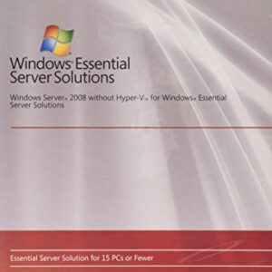Microsoft Windows Essential Server w/o Hyper-V 2008 English 1 License DVD 5 Client