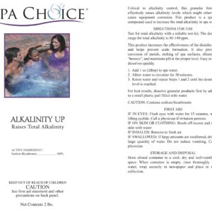 Spa Choice 472-3-4021 Alkalinity Up Hot Tub Chemical for Spas, 2-Pound