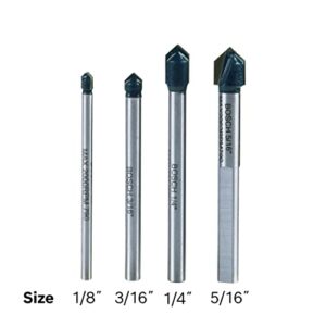 BOSCH GT2000 4-Piece Carbide Tipped Glass, Ceramic and Tile Drill Bits Assorted Set for Fast Drilling in Glass and Tile Applications