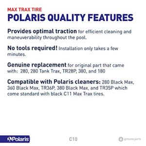 Polaris Genuine Parts Vac-Sweep C10 Replacement Tire Compatible with Polaris Models 280, 360, 380, TR28P, TR35P, TR36P, 180