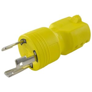 conntek 30126 l5-30p to 5-15/20r plug adapter, yellow, 1 pack