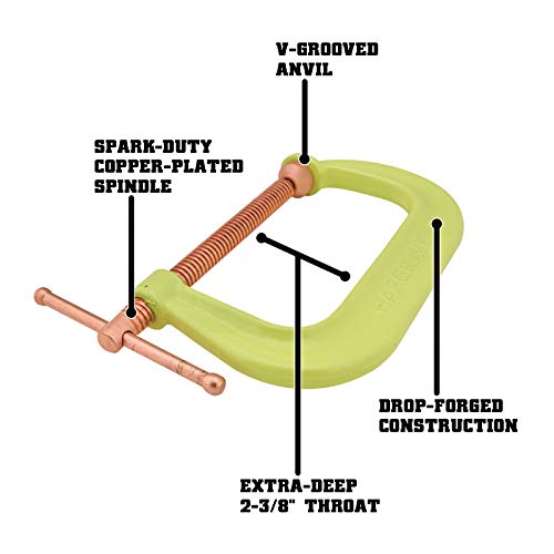 WILTON TOOLS Spark-Duty 403CS Hi-Vis C-Clamp, 3" Jaw Opening, 2-3/8" Throat (20481)