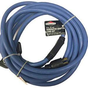 Briggs and Stratton 25-Foot, 20 Amp Generator Adapter Power Cord Set, 5-20P/R 4 Outlet (Blue)