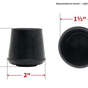 Shepherd Hardware 9226 1-1/2-Inch Inside Diameter Rubber Leg Tips, 2-Pack, Black