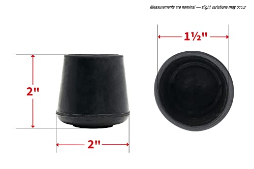 Shepherd Hardware 9226 1-1/2-Inch Inside Diameter Rubber Leg Tips, 2-Pack, Black