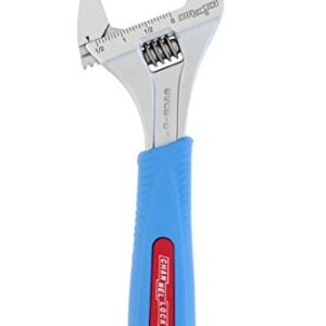 Channellock 8WCB 8-Inch WideAzz Adjustable Wrench|1.5-Inch Wide Jaw Opening|Precise Jaw Design Grips Tight-Even in Tight Spaces|Measurement Scales Engraved on the Tool|CODE BLUE Comfort Grip