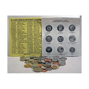 50 different uncirculated coins from 50 different countries,mint!world coin collection set.