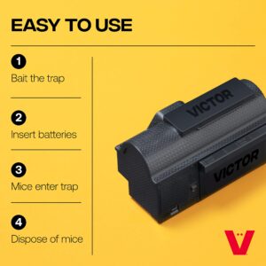victor m260 indoor multi-kill humane electronic mouse trap - no touch, no see electronic instant kill mouse trap – kills & holds up to 10 mice per setting