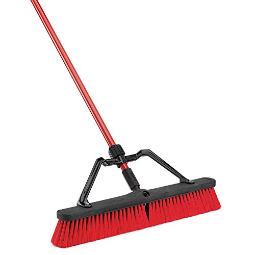 Libman 823 24" Multi-Surface Heavy-Duty Push Broom with Resin Brackets