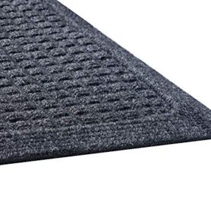 Guardian EcoGuard Indoor Wiper Floor Mat, Recycled Plastic and Rubber, 3' x 5', Charcoal