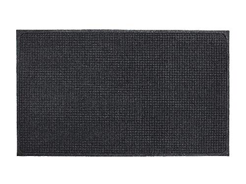 Guardian EcoGuard Indoor Wiper Floor Mat, Recycled Plastic and Rubber, 3' x 5', Charcoal