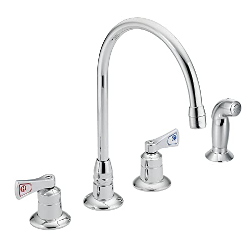 Moen 8242 Commercial M-Dura Kitchen Faucet with Side Spray with 2.5-Inch handles 2.2 gpm, Chrome, 0.5