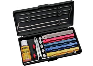 lansky professional knife sharpening system: 5-stone ceramic knife sharpener kit with honing oil - lkcpr