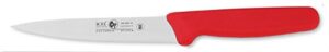 icel cutlery 5.5" stiff boning knife extra wide straight blade, red handle
