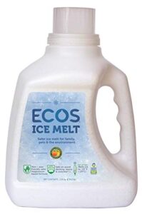 ecos ice melt magnesium chloride pellets pet paw, plant and concrete safe, 6.5 lbs. jug by earth friendly products (pack of 4)