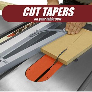 Fulton Taper Cutting Jig For Creating Tapered Angles Up to 15 Degrees on Your Table Saw 24 Inch Long Aluminum Rails with Scale and Stop