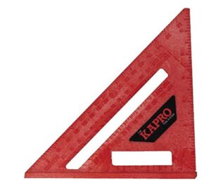 kapro - 444 ergocast rafter square - features ⅛” increments & gradations - molded-in conversion tables - with wide base - 7”