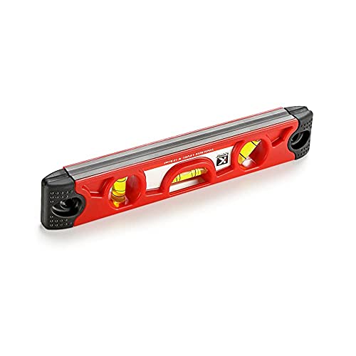 Kapro - 227 Toolbox Level - 9-Inch - for Leveling and Measuring - Features V-Groove, Magnet Strip, Rubber End Caps, and Colored Vials