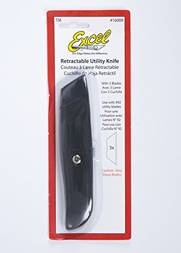 Excel Blades K9 Retractable Utility Knife, Standard Size Heavy Duty Metal Box Cutter Knife