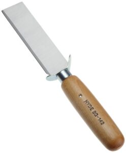 hyde tools 60510 square point knife with safety wood handle, 4-inch/14-gauge