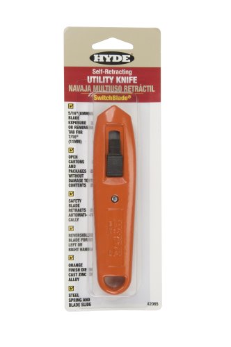 HYDE 42065 Switchblade Professional Safety Knife, Orange, 5/16 to 3/8-inch Exposure