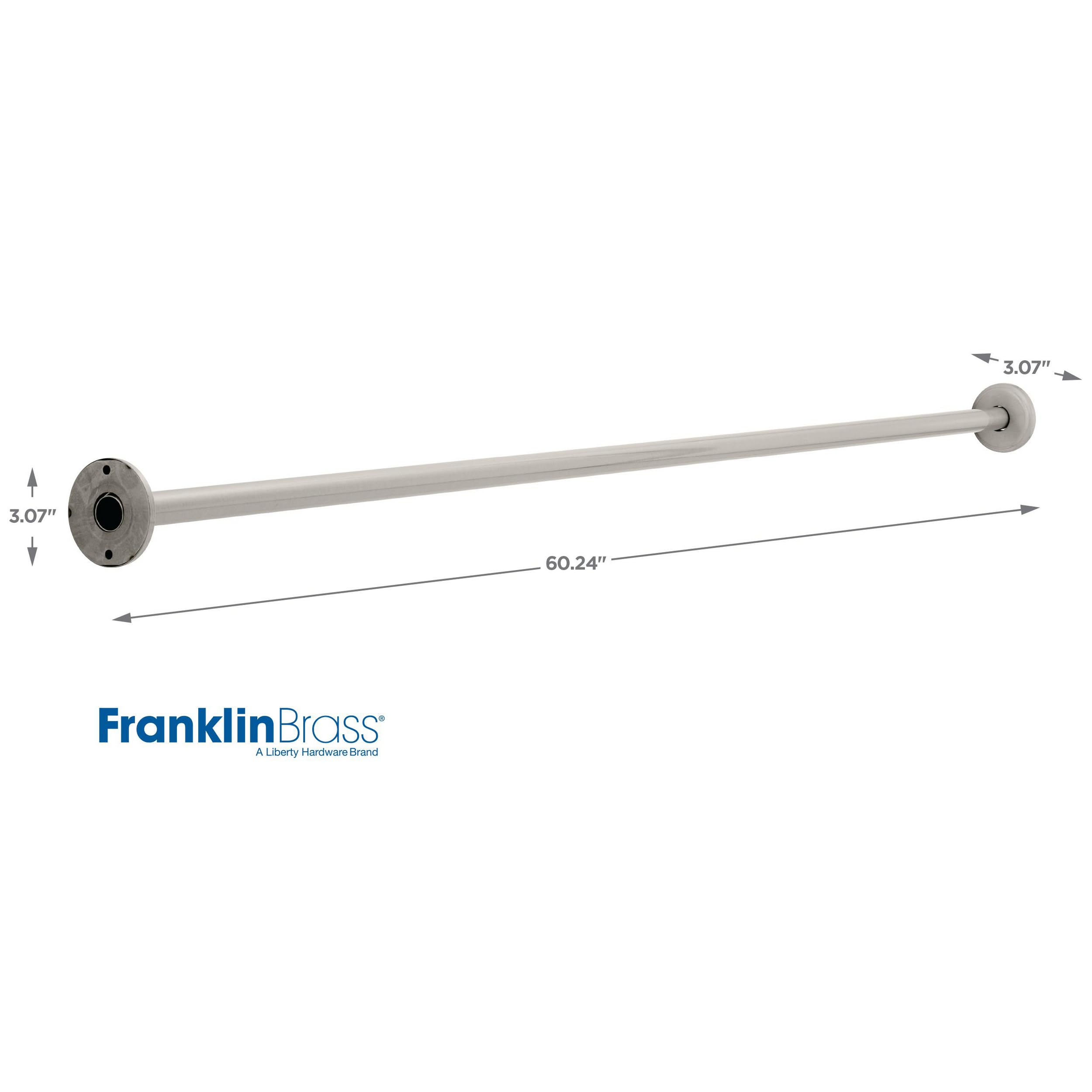 Franklin Brass 185-5SN 1-Inch by 5-Feet Shower Rod with Flanges, Satin Nickel