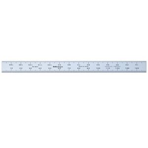 mitutoyo 182-231, steel rule, 300mm ( 1mm, 0.5mm), 1/64" thick x 12mm wide, satin chrome finish tempered stainless steel