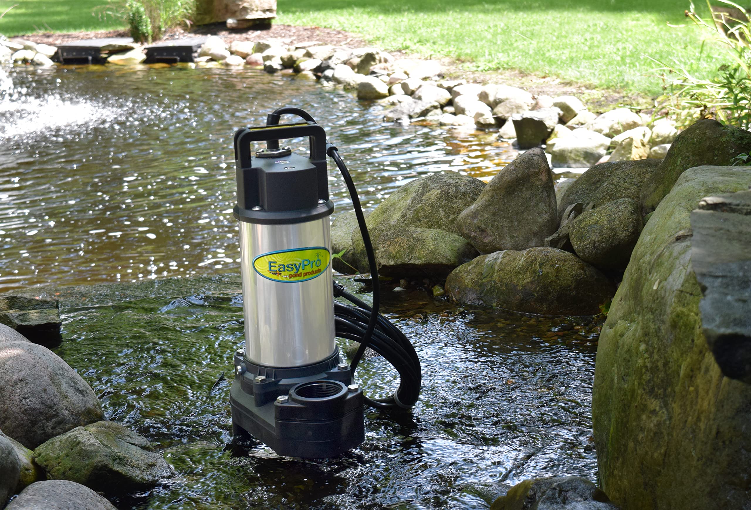 EasyPro TH150 Stainless Steel Waterfall and Stream Pump - Energy Efficient, Long Lasting Pump with 2 Year Warranty - 3100 GPH - 115 Volts - 20’ Power Cord