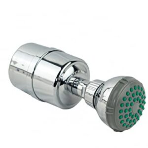 Crystal Quest Shower Filter Chrome with Massage Shower Head