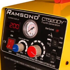 Ramsond CT 520DY 3-in-1 Multifunction Digital Inverter Plasma Cutter + TIG Welder + ARC (MMA) Welder, Dual Voltage 110/220V Dual Frequency 50/60Hz