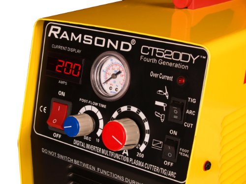 Ramsond CT 520DY 3-in-1 Multifunction Digital Inverter Plasma Cutter + TIG Welder + ARC (MMA) Welder, Dual Voltage 110/220V Dual Frequency 50/60Hz