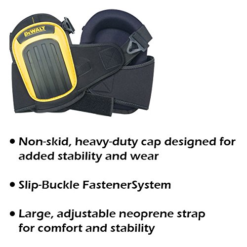 Custom Leathercraft DEWALT DG5204 Professional Kneepads with Layered Gel and Neoprene Fabric Liner, Large